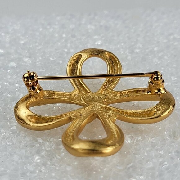 AK Anne Klein Gold Tone Knott Brooch 1.5" - Picture 6 of 8